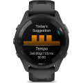 Garmin Forerunner 265 Black Bezel and Case with Black/Powder Gray Silicone Band