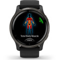 Garmin Venu 2 Slate Stainless Steel Bezel with Black Case and Silicone Band