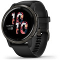 Garmin Venu 2 Slate Stainless Steel Bezel with Black Case and Silicone Band