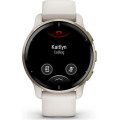Garmin Venu 2 Plus Cream Gold Stainless Steel Bezel with Ivory Case and Silicone Band