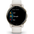 Garmin Venu 2 Plus Cream Gold Stainless Steel Bezel with Ivory Case and Silicone Band