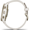 Garmin Venu 2 Plus Cream Gold Stainless Steel Bezel with Ivory Case and Silicone Band