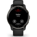 Garmin Venu 2 Plus Slate Stainless Steel Bezel with Black Case and Silicone Band