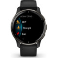 Garmin Venu 2 Plus Slate Stainless Steel Bezel with Black Case and Silicone Band