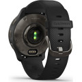 Garmin Venu 2 Plus Slate Stainless Steel Bezel with Black Case and Silicone Band