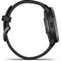 Garmin Venu 2 Plus Slate Stainless Steel Bezel with Black Case and Silicone Band
