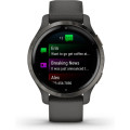 Garmin Venu 2S Slate Stainless Steel Bezel with Graphite Case and Silicone Band