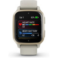 Garmin Venu Sq 2 Music Edition Cream Gold Aluminium Bezel with French Grey Case and Silicone Band