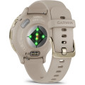 Garmin Venu 3S Soft Gold Stainless Steel Bezel with French Gray Case and Silicone Band