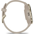 Garmin Venu 3S Soft Gold Stainless Steel Bezel with French Gray Case and Silicone Band