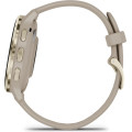 Garmin Venu 3S Soft Gold Stainless Steel Bezel with French Gray Case and Silicone Band