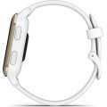 Garmin Venu Sq 2 Cream Gold Aluminum Bezel with White Case and Silicone Band