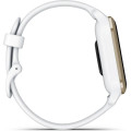 Garmin Venu Sq 2 Cream Gold Aluminum Bezel with White Case and Silicone Band