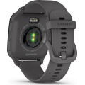 Garmin Venu Sq 2 Slate Aluminum Bezel with Shadow Gray Case and Silicone Band