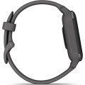 Garmin Venu Sq 2 Slate Aluminum Bezel with Shadow Gray Case and Silicone Band