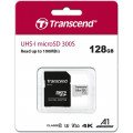 Transcend microSDHC 300S UHS-I Class 3 U3 V30 A1 card 128GB + Adaptér