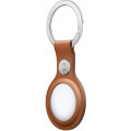 Apple Airtag Leather Key Ring Saddle Brown