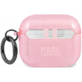 Karl Lagerfeld TPU Glitter Choupette Head Puzdro pre Airpods 3 Pink