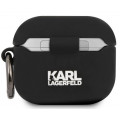 Karl Lagerfeld Karl Head Silikónové Puzdro pre Airpods 3 Black