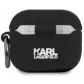 Karl Lagerfeld Choupette Head Silikónové Puzdro pre Airpods 3 Black