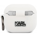Karl Lagerfeld Rue St Guillaume Silikónové Puzdro pre Airpods 3 White