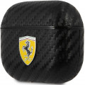 Ferrari Carbon PC/PU Puzdro pre Airpods 3 Black