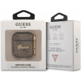 Guess 4G Script PC/PU Puzdro pre AirPods 1 / AirPods 2 Brown