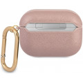 Guess Saffiano PC/PU Metal Logo Puzdro pre Airpods Pro Pink
