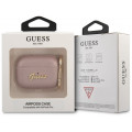 Guess Saffiano PC/PU Metal Logo Puzdro pre Airpods Pro Pink