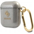 Guess 4G TPU Glitter Puzdro pre AirPods 1 / AirPods 2 Black