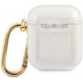 Guess 4G TPU Glitter Puzdro pre AirPods 1 / AirPods 2 Transparent