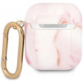 Guess TPU Shiny Marble Puzdro pre AirPods 1 / AirPods 2 Pink