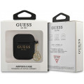 Guess 4G Charm Silikónové Puzdro pre AirPods 1 / AirPods 2 Black