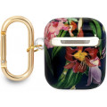 Guess TPU Flower Print Puzdro pre AirPods 1 / AirPods 2 Blue