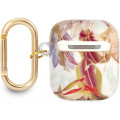 Guess TPU Flower Print Puzdro pre AirPods 1 / AirPods 2 Purple