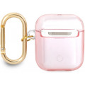 Guess TPU Printed Stripe Puzdro pre AirPods 1 / AirPods 2 Pink