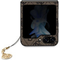 Guess 4G Charms Zadný Kryt pre Samsung Galaxy Z Flip5 Brown