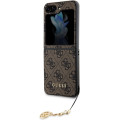 Guess 4G Charms Zadný Kryt pre Samsung Galaxy Z Flip5 Brown