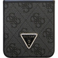 Guess 4G PU Leather Triangle Zadný Kryt pre Samsung Galaxy Z Flip5 Black