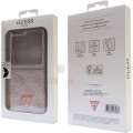 Guess 4G PU Leather Triangle Zadný Kryt pre Samsung Galaxy Z Flip5 Pink