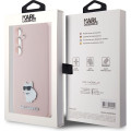 Karl Lagerfeld Liquid Silicone Metal Choupette Zadný Kryt pre Samsung Galaxy S23 FE Pink