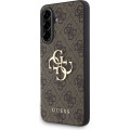 Guess PU 4G Metal Logo Zadný Kryt pre Samsung Galaxy A56 5G Brown