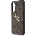Guess PU 4G Metal Logo Zadný Kryt pre Samsung Galaxy A56 5G Brown