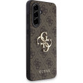 Guess PU 4G Metal Logo Zadný Kryt pre Samsung Galaxy A56 5G Brown