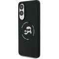 Karl Lagerfeld Liquid Silicone Double Heads MagSafe Zadný Kryt pre Samsung Galaxy S25 Edge Black