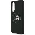 Karl Lagerfeld Liquid Silicone Double Heads MagSafe Zadný Kryt pre Samsung Galaxy S25 Edge Black
