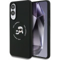 Karl Lagerfeld Liquid Silicone Double Heads MagSafe Zadný Kryt pre Samsung Galaxy S25 Edge Black
