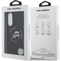 Karl Lagerfeld Liquid Silicone Double Heads MagSafe Zadný Kryt pre Samsung Galaxy S25 Edge Black