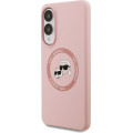 Karl Lagerfeld Liquid Silicone Double Heads MagSafe Zadný Kryt pre Samsung Galaxy S25 Edge Pink