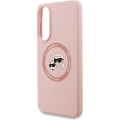 Karl Lagerfeld Liquid Silicone Double Heads MagSafe Zadný Kryt pre Samsung Galaxy S25 Edge Pink